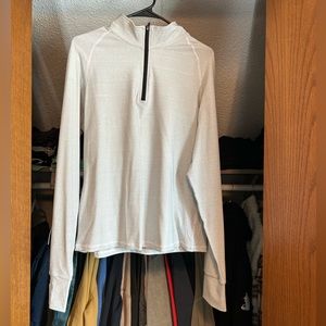 Zyia Active LongSleeve 1/4 Zip Pullover Grey/White Active Wear Top Pearl Premium